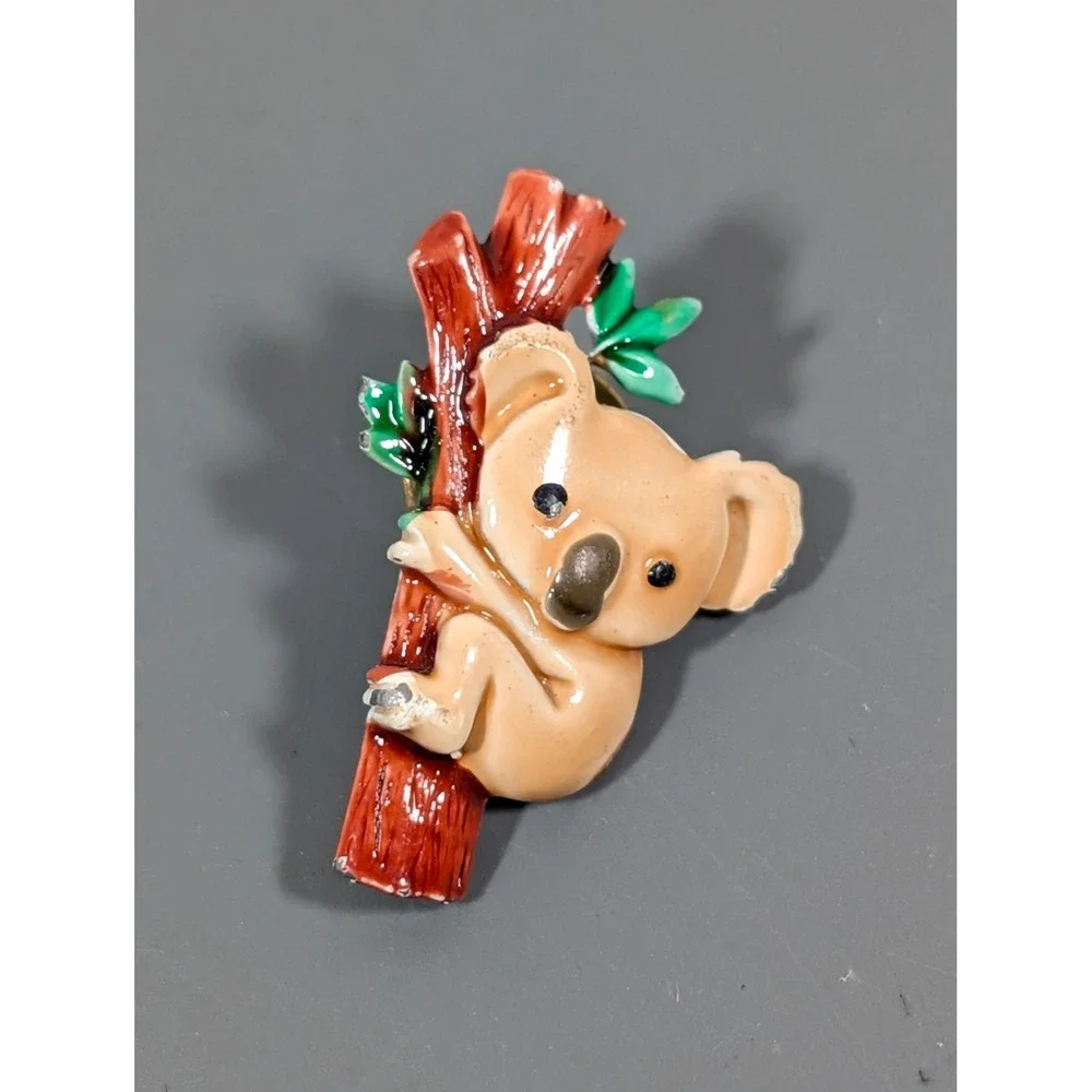 Vintage JJ Jonette Koala‎ Bear Enamel Tack Pin Cute Animal Brooch